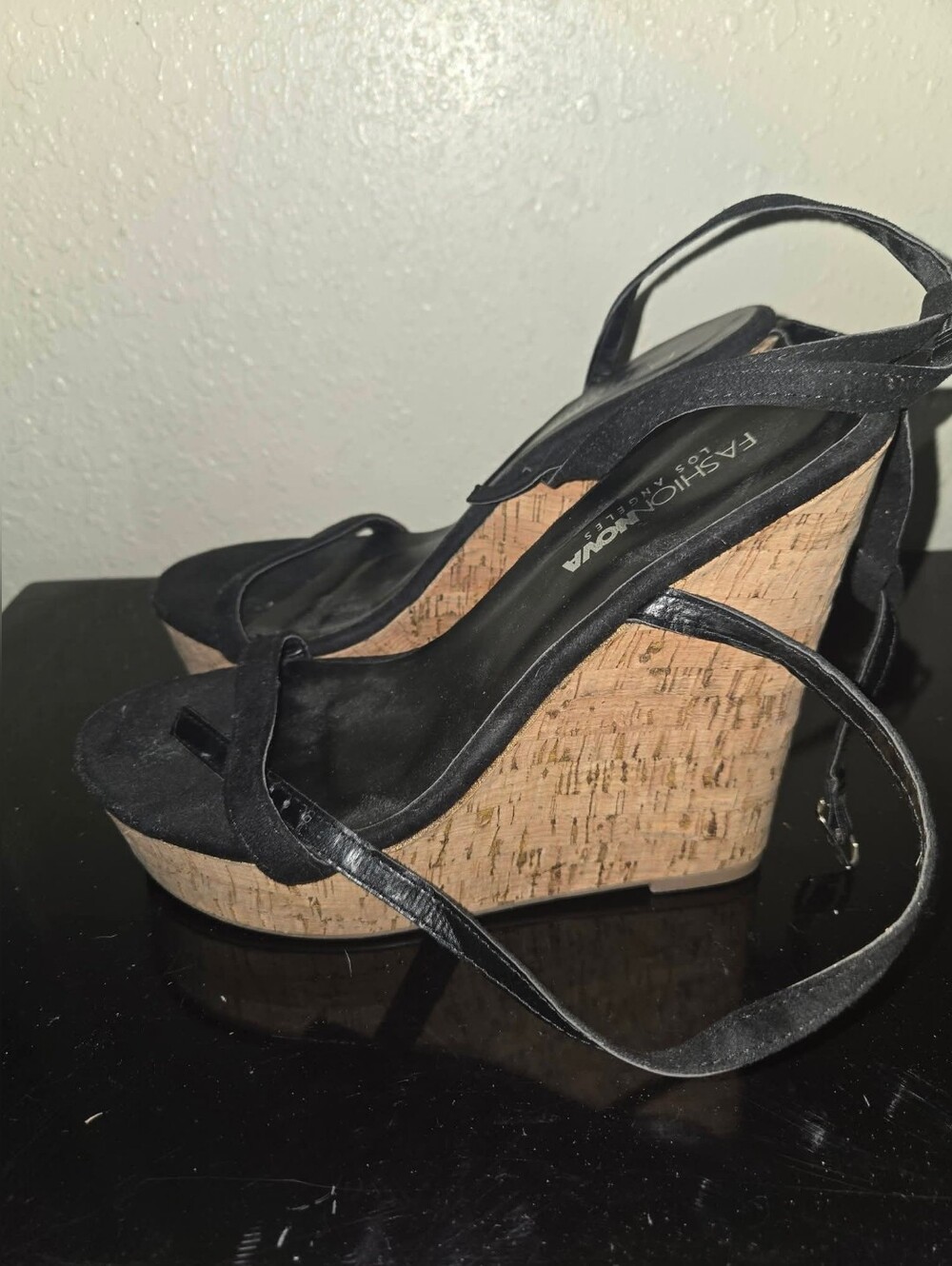 Fashion Nova Strappy Black Heels